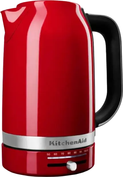 Fierbător electric KitchenAid 5KEK1701EER, 1.7 L, Oțel Inoxidabil, 2400W, Control Variabil de Temperatură (50-100°C), Empire Red, Oprire Automată