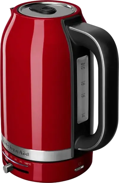 Fierbător electric KitchenAid 5KEK1701EER, 1.7 L, Oțel Inoxidabil, 2400W, Control Variabil de Temperatură (50-100°C), Empire Red, Oprire Automată