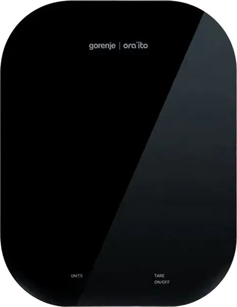 Gorenje Ora-ito KT10 ORAB Electronic Kitchen Scale, 10kg Capacity, 1g Precision, Tempered Glass Platform, Digital LCD Display, Tare Function, Color: Black