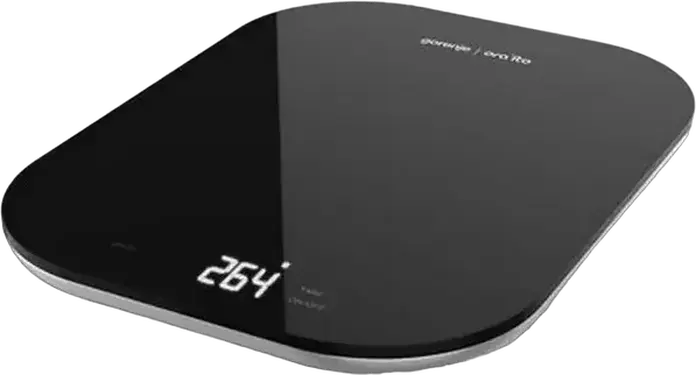 Gorenje Ora-ito KT10 ORAB Electronic Kitchen Scale, 10kg Capacity, 1g Precision, Tempered Glass Platform, Digital LCD Display, Tare Function, Color: Black