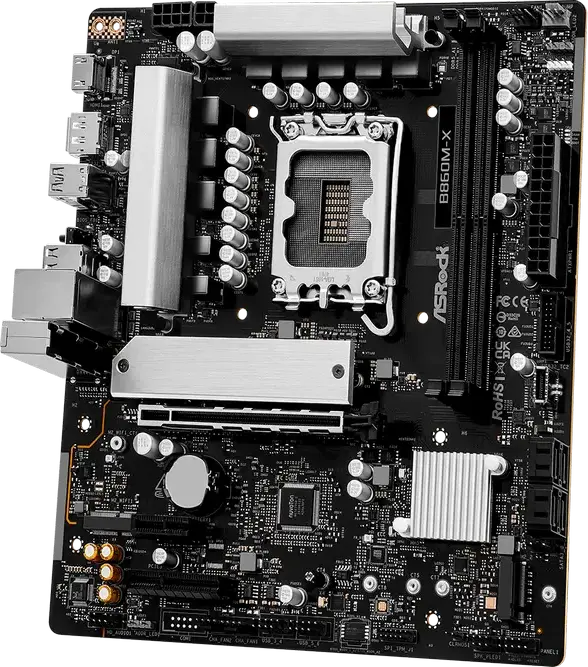 Материнская плата ASRock B860M-X Micro-ATX LGA1851 Intel B860 DDR5 9066+ MHz (OC) PCIe Gen5 M.2 Blazing SSD Realtek 2.5G LAN HDMI 2.1 DP 1.4 для Intel Core Ultra Series 2