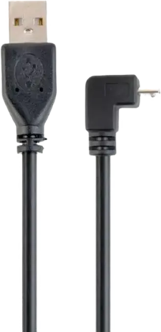 Cablexpert CCP-mUSB2-AMBM90-6 USB Type-A to Micro-USB 5-Pin Charging and Sync Cable, 90-Degree Angled Connector, TPE Material, 1.8m, Black