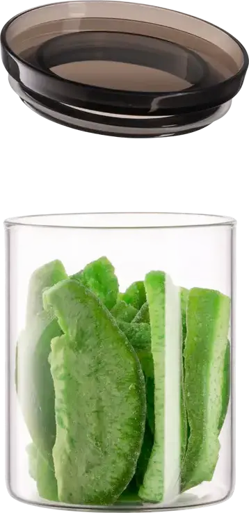 Borcan pentru conservare alimente Ardesto Fresh AR1307SF din sticlă, 700 ml, recipient rotund cu capac vacuum din plastic și silicon, transparent