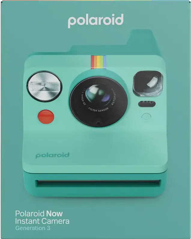 Polaroid Now Generation 3 Instant Camera, 2-Zone Autofocus, Double Exposure, Self-Timer, USB-C Charging, Compatible with i-Type and 600 Film