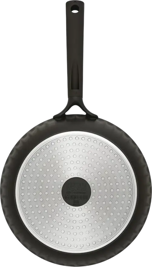 Resto Ascella 94010 Frying Pan, Recycled Die-Cast Aluminium, Pfluon Cookmark Non-Stick Coating, Induction Compatible, Ergonomic Handle, 26 cm, Black