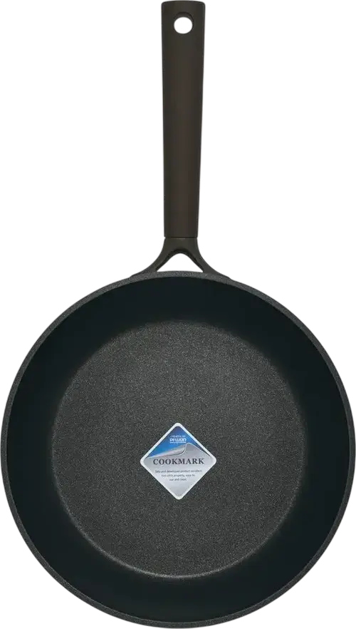 Resto Ascella 94010 Frying Pan, Recycled Die-Cast Aluminium, Pfluon Cookmark Non-Stick Coating, Induction Compatible, Ergonomic Handle, 26 cm, Black