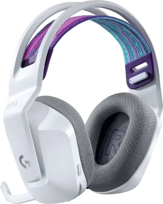 Игровая беспроводная гарнитура Logitech G733 RGB - Белый, LIGHTSPEED Wireless/Wired, драйверы 40 мм, аккумулятор до 29 часов, съемный микрофон, амбушюры с эффектом памяти