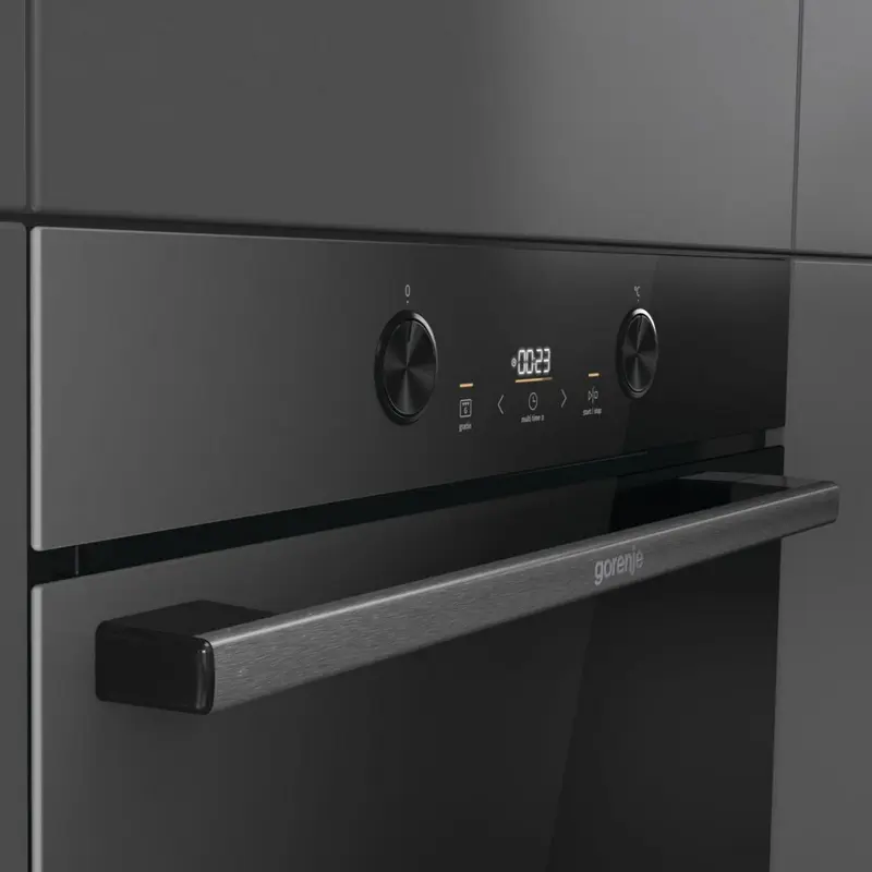 Встраиваемый электрический духовой шкаф Gorenje BPS6737E04DBG, объем 77 л HomeMade, пиролитическая очистка, AirFry, функция Пицца, класс A+, черный