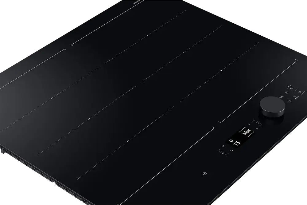 Samsung NZ64B7799FK Built-in Induction Cooktop, 4 Zones, Vitroceramic Glass, 7.4 kW, SmartThings, Rotary & Tactile Controls, Black, 59x52 cm