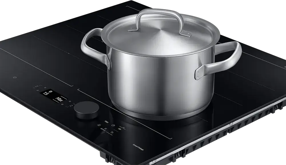 Samsung NZ64B7799FK Built-in Induction Cooktop, 4 Zones, Vitroceramic Glass, 7.4 kW, SmartThings, Rotary & Tactile Controls, Black, 59x52 cm