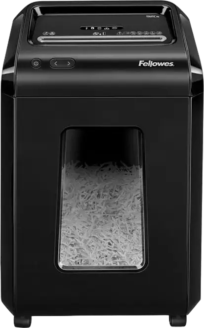 Fellowes PowerShred 92Cs Cross-Cut Shredder, P-4 Security, 18 Sheets, 25L Bin, SafeSense Technology, for Paper, CDs, Credit Cards, Black