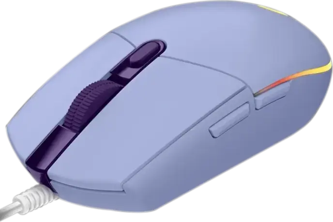 Logitech G102 LIGHTSYNC Wired Gaming Mouse, Lilac, Symmetrical Ambidextrous Design, 8000 DPI Sensor, 6 Programmable Buttons, RGB LIGHTSYNC, 85g