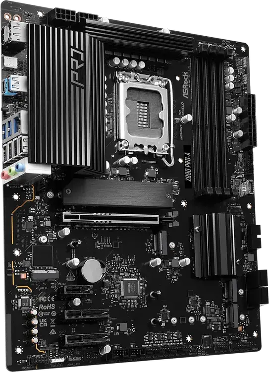 ASRock Z890 PRO-A ATX Motherboard LGA1851 Intel Z890 Chipset for Intel Core Ultra Series 2, DDR5 9066+ MHz OC, PCIe 5.0, Thunderbolt 4, 4x M.2