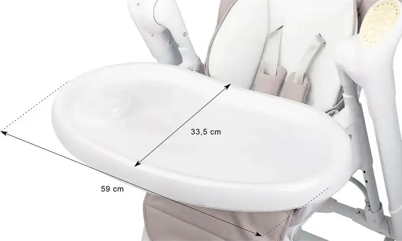 Caretero Indigo 2-in-1 High Chair and Electric Swing, Aluminum Frame, 5-Point Harness, Adjustable Height & Backrest, Double Tray, for Newborns to 15kg