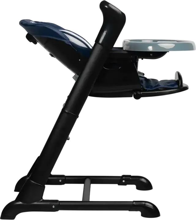 Caretero Indigo 2-in-1 High Chair and Electric Swing, Aluminum Frame, 5-Point Harness, Adjustable Height & Backrest, Double Tray, for Newborns to 15kg