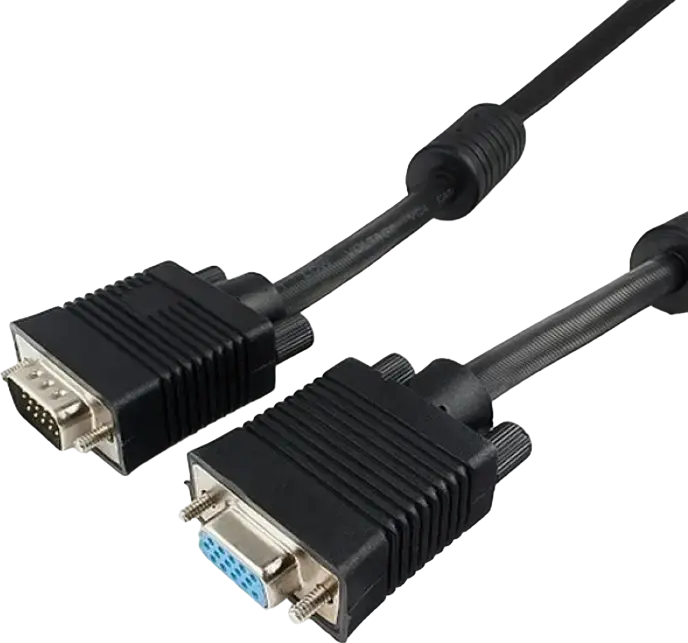 Cablexpert CC-PPVGAX-10M-B VGA Video Cable, 10m, Dual-Shielded with Ferrite Cores for Noise Reduction, Black, VGA D-Sub (M) to VGA D-Sub (M)
