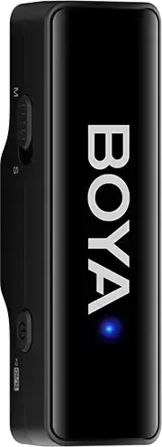 Sistem Microfon Lavaliere Wireless Boya Boyalink, Condensator Omnidirecțional, Raza 300m, Anulare Zgomot, Etui Încărcare, Adaptori USB-C/Lightning/3.5mm