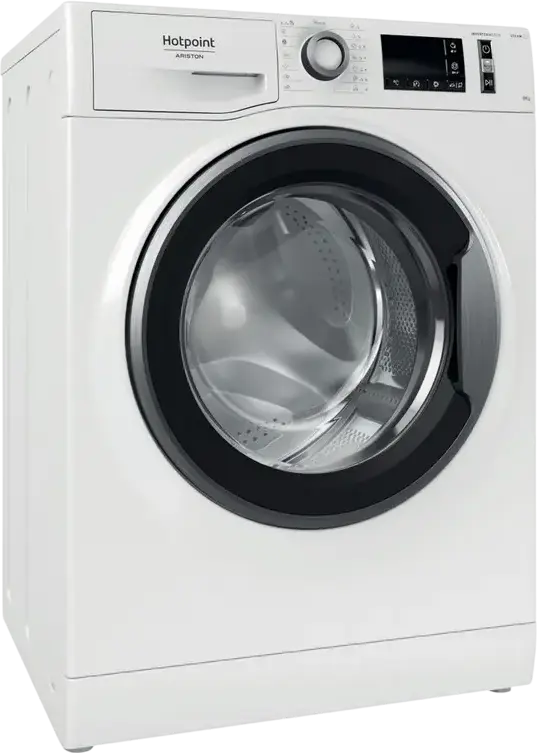Стиральная машина Hotpoint-Ariston NM11 847 WS A EU с фронтальной загрузкой, 8 кг, 1400 об/мин, класс энергопотребления A, инверторный двигатель, пар