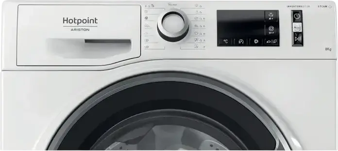 Стиральная машина Hotpoint-Ariston NM11 847 WS A EU с фронтальной загрузкой, 8 кг, 1400 об/мин, класс энергопотребления A, инверторный двигатель, пар