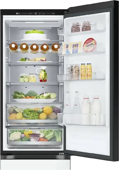 Frigider LG GBB72TW9DQ Combinat cu Congelator Jos, Capacitate 387L, Total No Frost, DoorCooling+, Linear Inverter, ThinQ, Alb, 203cm
