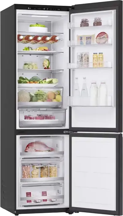 Frigider LG GBB72TW9DQ Combinat cu Congelator Jos, Capacitate 387L, Total No Frost, DoorCooling+, Linear Inverter, ThinQ, Alb, 203cm