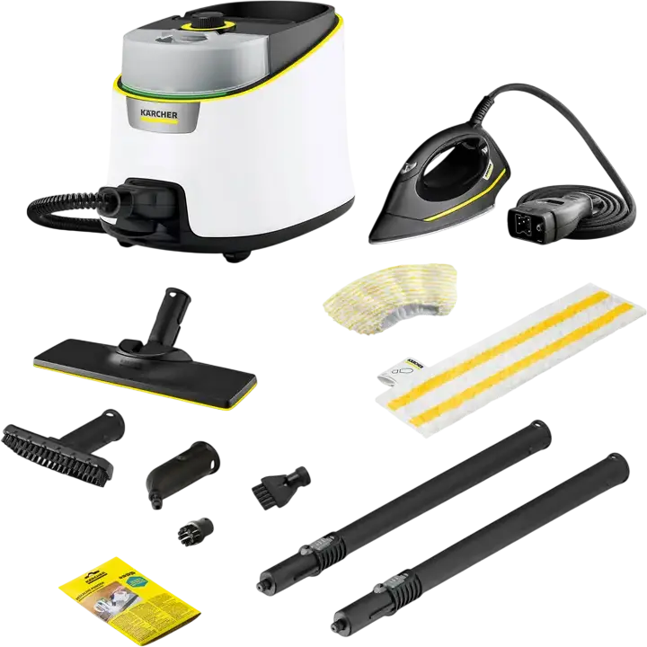 Пароочиститель Karcher SC 4 Deluxe Iron EasyFix 1.513-462.0, 2200 Вт, 4 бар, съемный бак 1300 мл, с паровым утюгом и насадкой EasyFix, белый