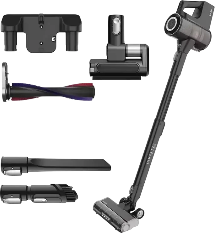 Sharp SA-VP5521BS Cordless Stick Vacuum Cleaner, 450W BLDC Motor, HEPA 13 Filter, 65 min Runtime, Intelligent Auto Sensor, LED Light, Black