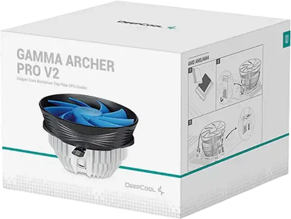 Cooler CPU Deepcool Gamma Archer V2, Răcire pe Aer, Ventilator PWM 120mm, Radiator Aluminiu, TDP 110W, Compatibil Intel LGA1700/1200/115X și AMD AM5/AM4