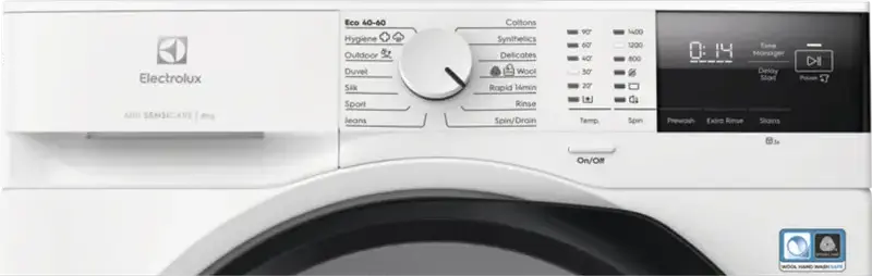 Electrolux EW6F2482E SensiCare 600 Front-Loading Washing Machine, 8kg, 1400 rpm, Energy Class A, Inverter Motor+, Steam Hygiene, Time Manager, White