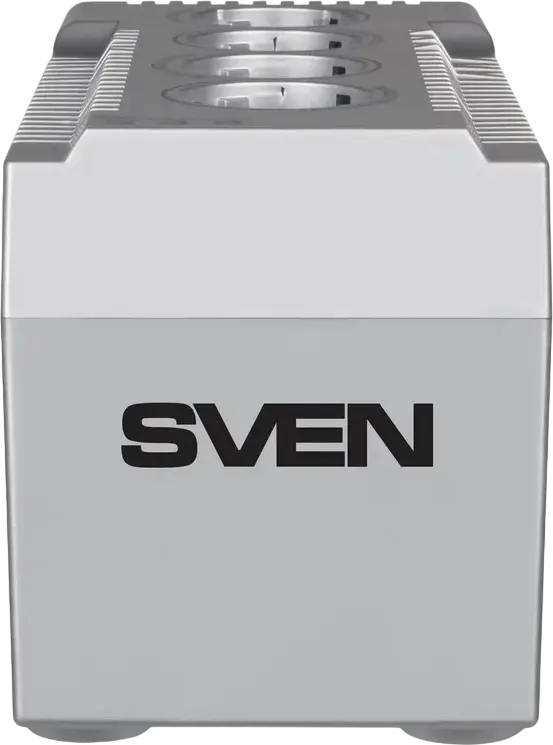 SVEN VR-F1500 Relay Automatic Voltage Regulator, 1500VA/500W, 4 Sockets, Surge Protection, Overload and Short Circuit Protection, Grey, Wall Mountable