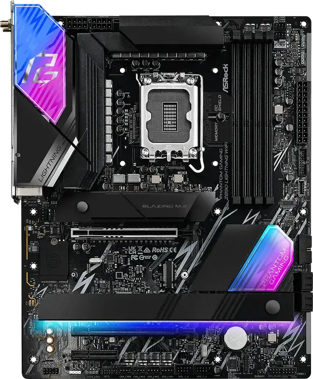 Placa de baza ASRock Z890 LIGHTNING WIFI Phantom Gaming LGA1851 Intel Z890 ATX DDR5 256GB PCIe 5.0 M.2 Gen5 Wi-Fi 7 Bluetooth 5.4 Thunderbolt 4