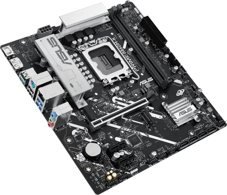 Материнская плата ASUS PRIME B860M-K Micro-ATX LGA1851 Intel B860 DDR5 8800+ MT/s PCIe 5.0 M.2 Ethernet 2.5Gb HDMI 2.1 DisplayPort 1.4 для Intel Core Ultra Series 2