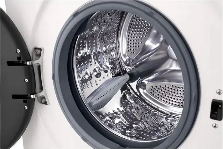 LG F4X1009NWB Front-Load Washing Machine, 9kg, 1400 RPM, Energy Class A, Inverter Direct Drive, Steam Cleaning, ThinQ, White/Black, 60x85x55 cm