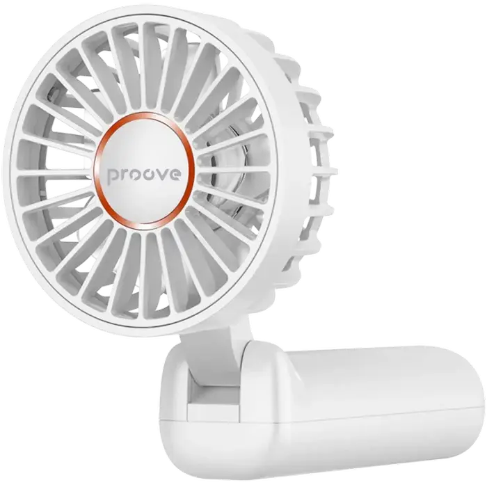 Ventilator Portabil Proove Carlson de mana si masa, Baterie Li-ion 1800mAh, Incarcare USB Type-C, 3 Trepte de Viteza, Plastic ABS, Alb