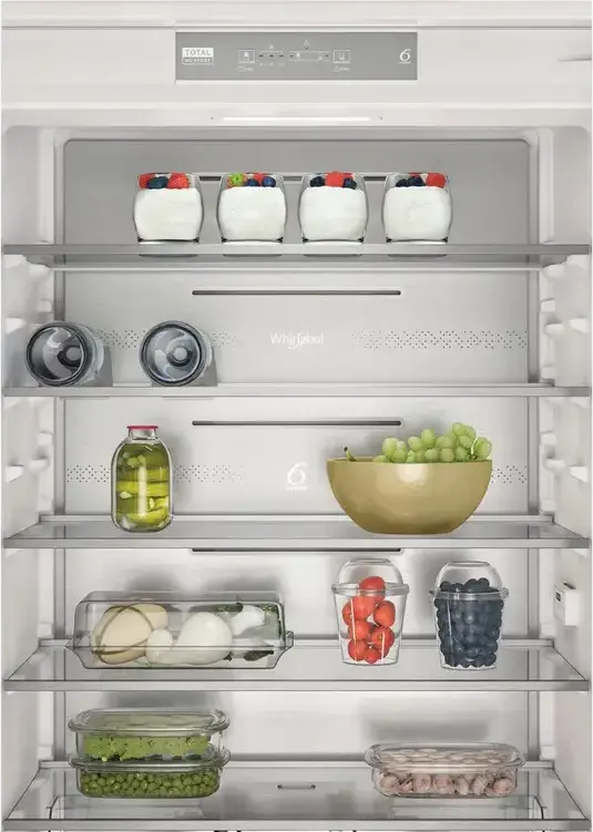 Whirlpool WH SP70 T121 Built-in Refrigerator-Freezer, NoFrost, 6th Sense Technology, 394L Capacity, Bottom Freezer, White, 193.5x69x55.1 cm