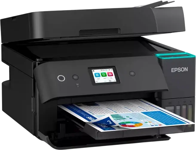 Imprimanta Multifunctionala Inkjet Epson EcoTank L6390, Printare Copiere Scanare Fax, PrecisionCore, ADF, Duplex, Wi-Fi, Ethernet, Ecran LCD, Negru