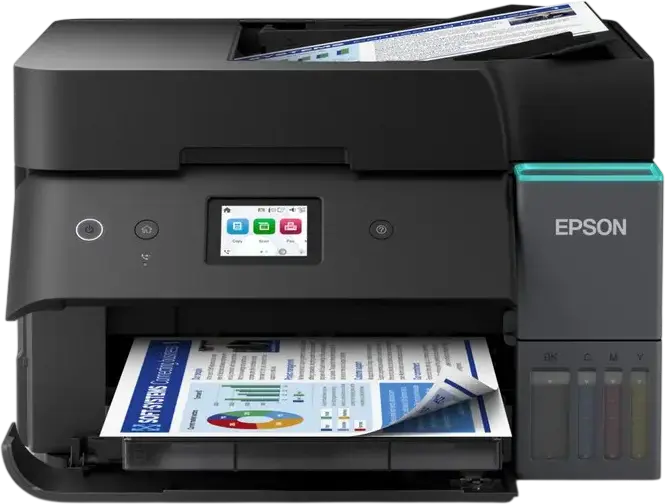 Imprimanta Multifunctionala Inkjet Epson EcoTank L6390, Printare Copiere Scanare Fax, PrecisionCore, ADF, Duplex, Wi-Fi, Ethernet, Ecran LCD, Negru