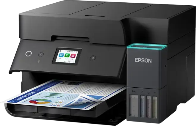 Imprimanta Multifunctionala Inkjet Epson EcoTank L6390, Printare Copiere Scanare Fax, PrecisionCore, ADF, Duplex, Wi-Fi, Ethernet, Ecran LCD, Negru