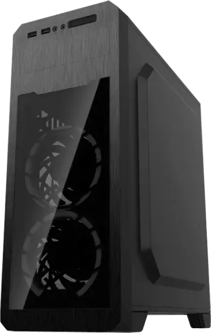 GameMax G563 Midi-Tower Gaming Case, ATX/Micro-ATX/Mini-ITX, Frameless Transparent Side Panel, SPCC 0.5mm, 360mm VGA Support, Black