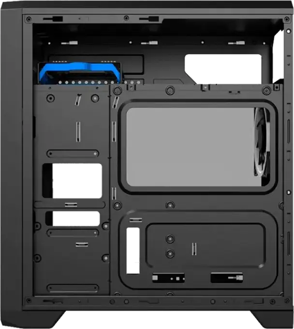 GameMax G563 Midi-Tower Gaming Case, ATX/Micro-ATX/Mini-ITX, Frameless Transparent Side Panel, SPCC 0.5mm, 360mm VGA Support, Black