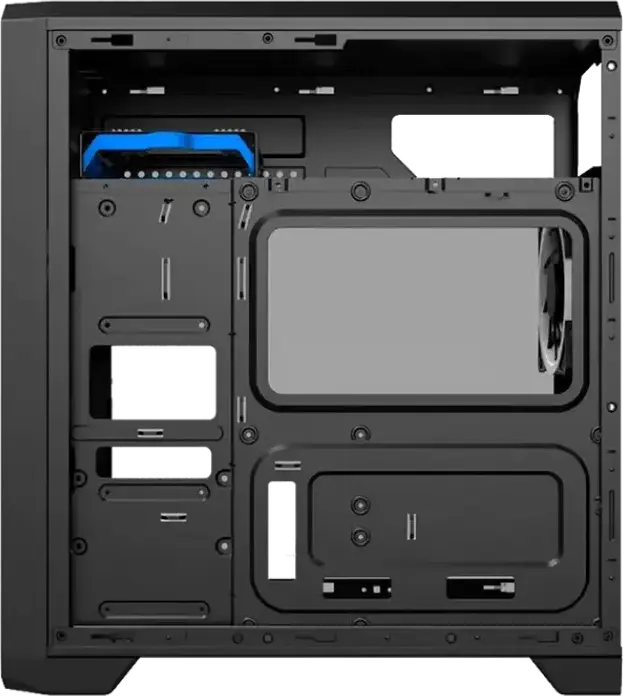 GameMax G563 Midi-Tower Gaming Case, ATX/Micro-ATX/Mini-ITX, Frameless Transparent Side Panel, SPCC 0.5mm, 360mm VGA Support, Black