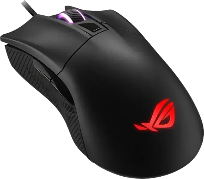 ASUS ROG Gladius II Core Wired Gaming Mouse, 6200 DPI Optical Sensor, 6 Programmable Buttons, Omron Switches, RGB AURA Sync, Ergonomic Right-Handed, Black
