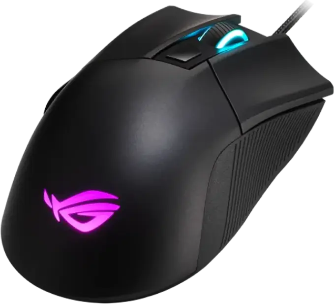 ASUS ROG Gladius II Core Wired Gaming Mouse, 6200 DPI Optical Sensor, 6 Programmable Buttons, Omron Switches, RGB AURA Sync, Ergonomic Right-Handed, Black