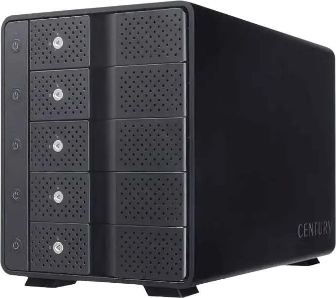 Cușă Externă Century CRCM535U31CIS pentru 5 HDD-uri de 3.5", SATA-3 la USB 3.1 Gen 2, cu Ventilator de Răcire Integrat și Hub USB