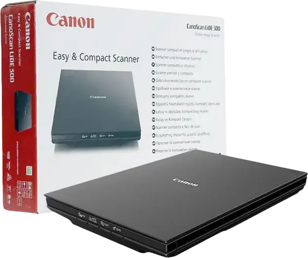 Canon CanoScan LiDE 300 Flatbed Scanner, A4 Letter Size, 2400 x 2400 dpi Optical Resolution, CIS Sensor, RGB LED, USB 2.0 Interface, Black