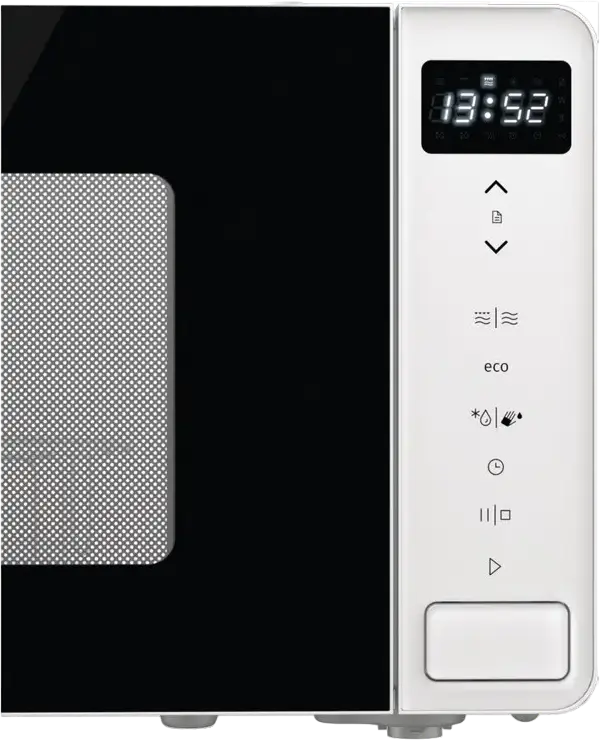 Cuptor cu microunde Gorenje MO20S4W cu Grill Quartz, Capacitate 20L, Putere 800W/1000W, 8 Programe Automate, AquaClean, Alb/Negru, Control Electronic