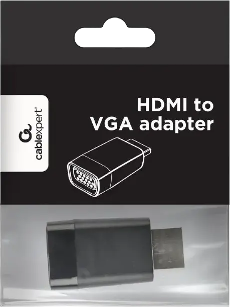 Видеоконвертер Cablexpert A-HDMI-VGA-001 HDMI в VGA, адаптер цифрового сигнала в аналоговый, Full HD 1920x1080 @60Гц, Длина: 1м, Цвет: черный
