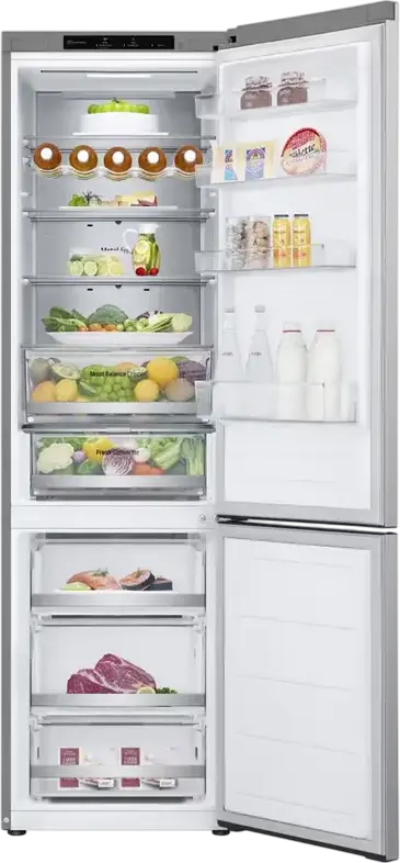 LG GBV5240DPY Freestanding Combi Refrigerator, Bottom Freezer, 387L Total Net Volume, No Frost, Smart Inverter Compressor, DoorCooling+, Stainless Steel