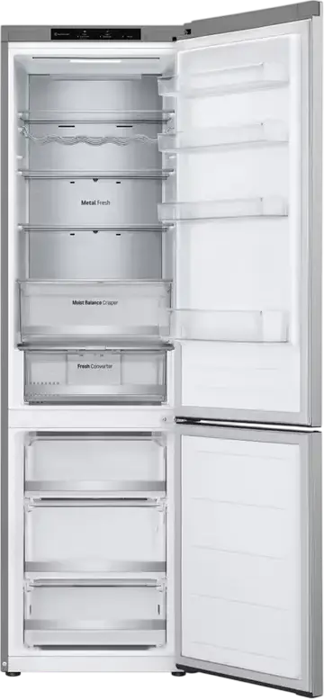 LG GBV5240DPY Freestanding Combi Refrigerator, Bottom Freezer, 387L Total Net Volume, No Frost, Smart Inverter Compressor, DoorCooling+, Stainless Steel