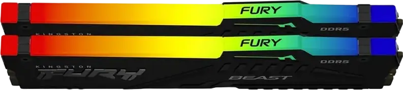 Memorie RAM Kingston FURY Beast RGB DDR5 64GB Kit (2x32GB) 6000MHz CL36 KF560C30BBEAK2-64 cu Intel XMP 3.0 si AMD EXPO, Radiator Negru